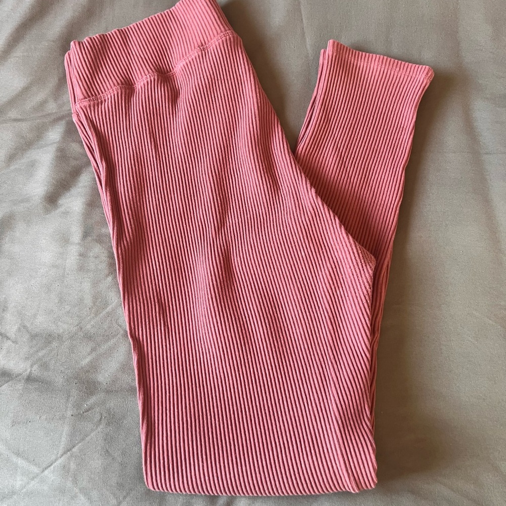 Madewell Ribbed Coral Leggings
